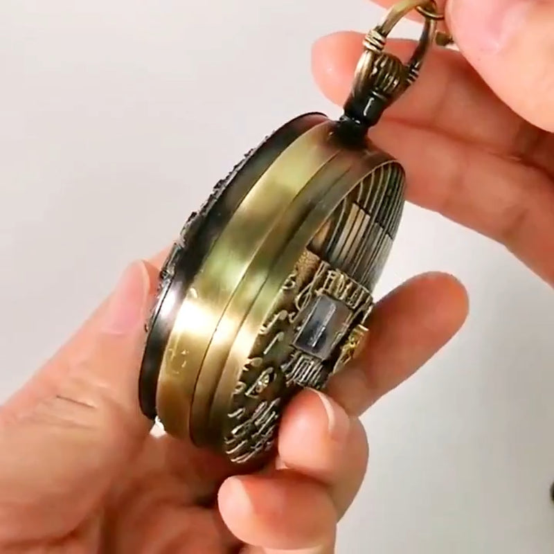 Retro Pocket Watch Castle in the Sky Song Manual Musical Quartz Movement Gift