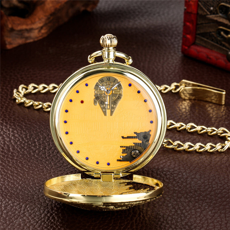 Retro Pocket Watch Castle in the Sky Song Manual Musical Quartz Movement Gift