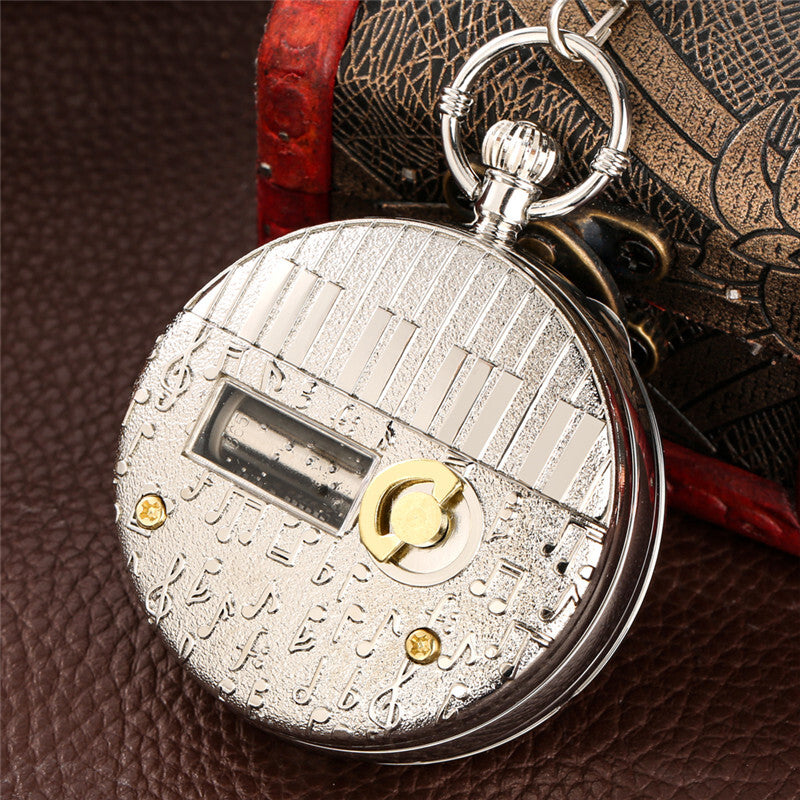 Retro Pocket Watch Castle in the Sky Song Manual Musical Quartz Movement Gift
