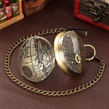 Retro Pocket Watch Castle in the Sky Song Manual Musical Quartz Movement Gift