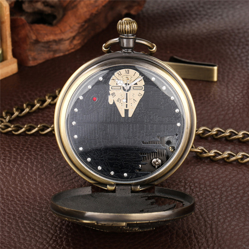 Retro Pocket Watch Castle in the Sky Song Manual Musical Quartz Movement Gift